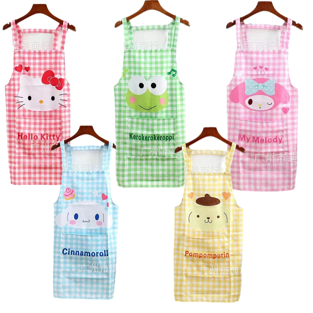 

Cartoon Kawaii Sanrios My Melody Hellokittys Cinnamoroll Kuromi Pochacco Keroppi Xo Purin Cute Anime Waterproof Kitchen Apron