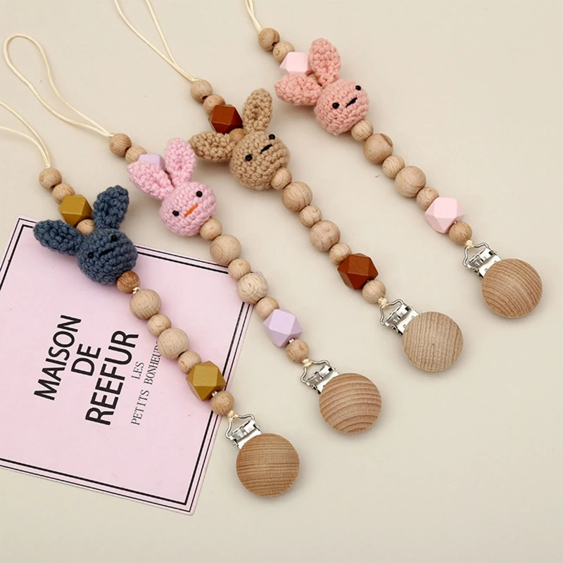 Baby Pacifier Clip Nursing Soother Holder Wooden Beads Crochet Rabbit Teether Chain Clip DIY Dummy Nipple Holder Leash
Baby Pacifier Clip Nursing Soother Holder Wooden Beads Crochet Rabbit Teether Chain Clip DIY Dummy Nipple Holder Leash