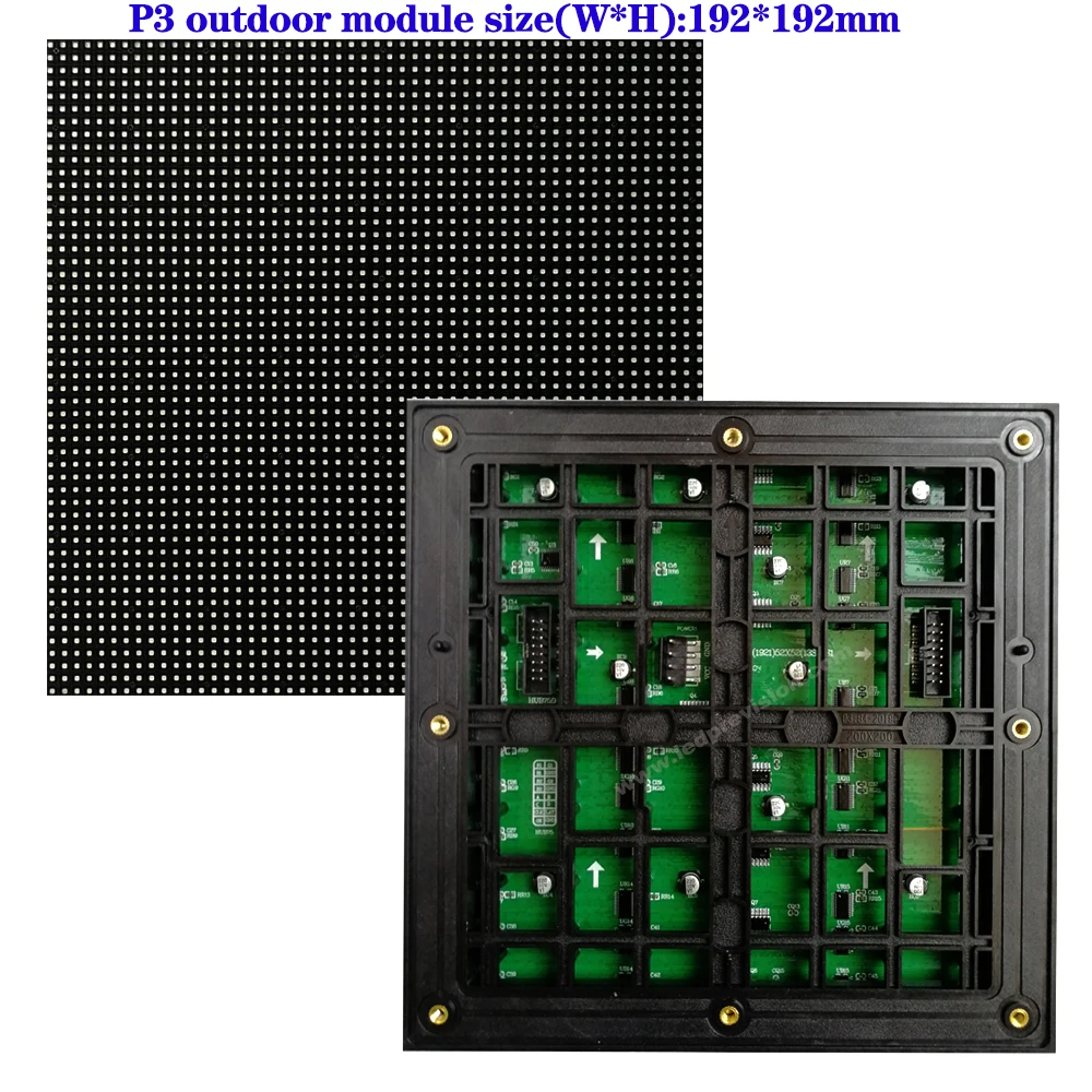 Наружная панель высокой четкости P3 192x192 мм 64x64 пикселей полноцветные SMD RGB HUB75