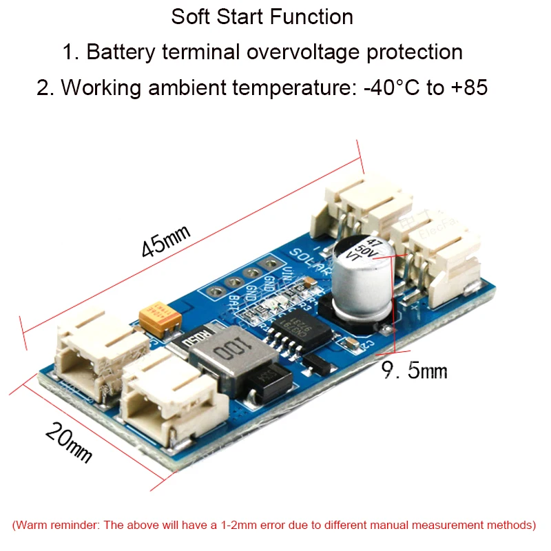 1 PCS 6V 9V 12V Module CN3791 Solar Charger for Li-ion Battery Charging Board with MPPT Function With Connecting Wire
1 PCS 6V 9V 12V Module CN3791 Solar Charger for Li-ion Battery Charging Board with MPPT Function With Connecting Wire