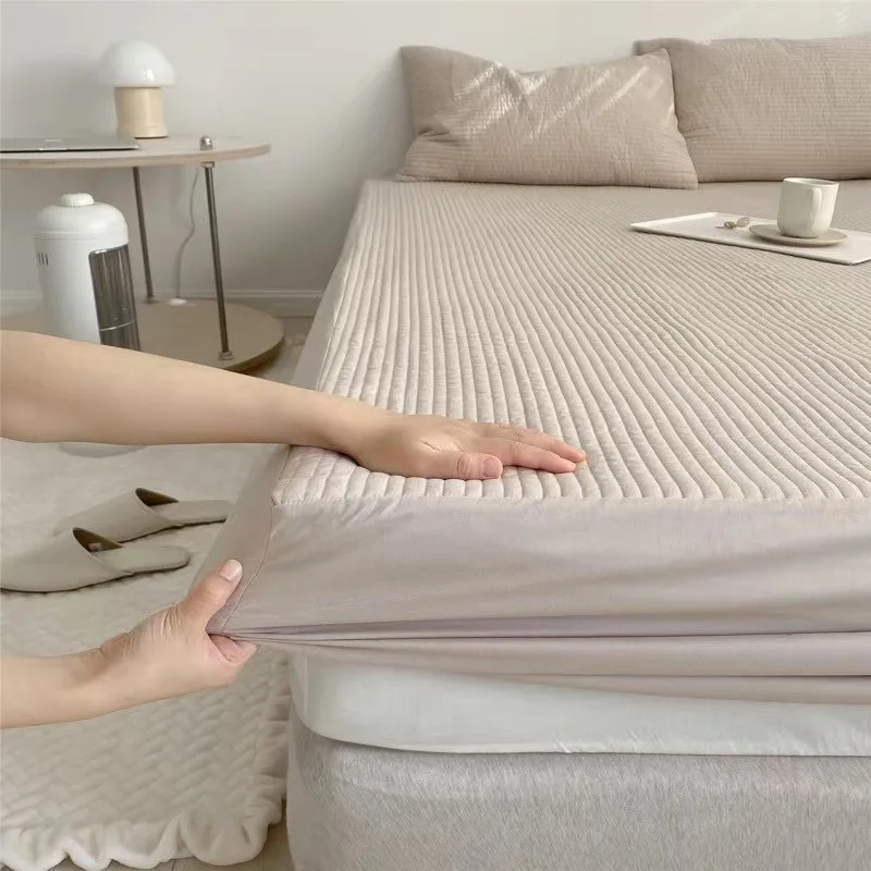 Modern Simple Cotton Sheet With Elastic Band Anti-Slip Bed Cover For Single Double King Bed Protector Mattress Cover
Modern Simple Cotton Sheet With Elastic Band Anti-Slip Bed Cover For Single Double King Bed Protector Mattress Cover