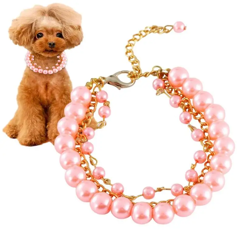 Dog Collar Girl Luxury Pearls Cat Dog Necklace Collar Handmade Pet Puppy Collars Jewelry For Female Dogs Chihuahua Yorkie
Dog Collar Girl Luxury Pearls Cat Dog Necklace Collar Handmade Pet Puppy Collars Jewelry For Female Dogs Chihuahua Yorkie