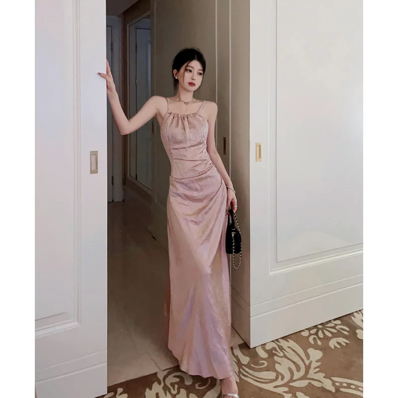 Summer Pink Dresses for Women 2023 Backless Chic Sling Solid Temperament Sexy Fashion Suspender Simple Y2K NEW Elegant Dresses
Summer Pink Dresses for Women 2023 Backless Chic Sling Solid Temperament Sexy Fashion Suspender Simple Y2K NEW Elegant Dresses