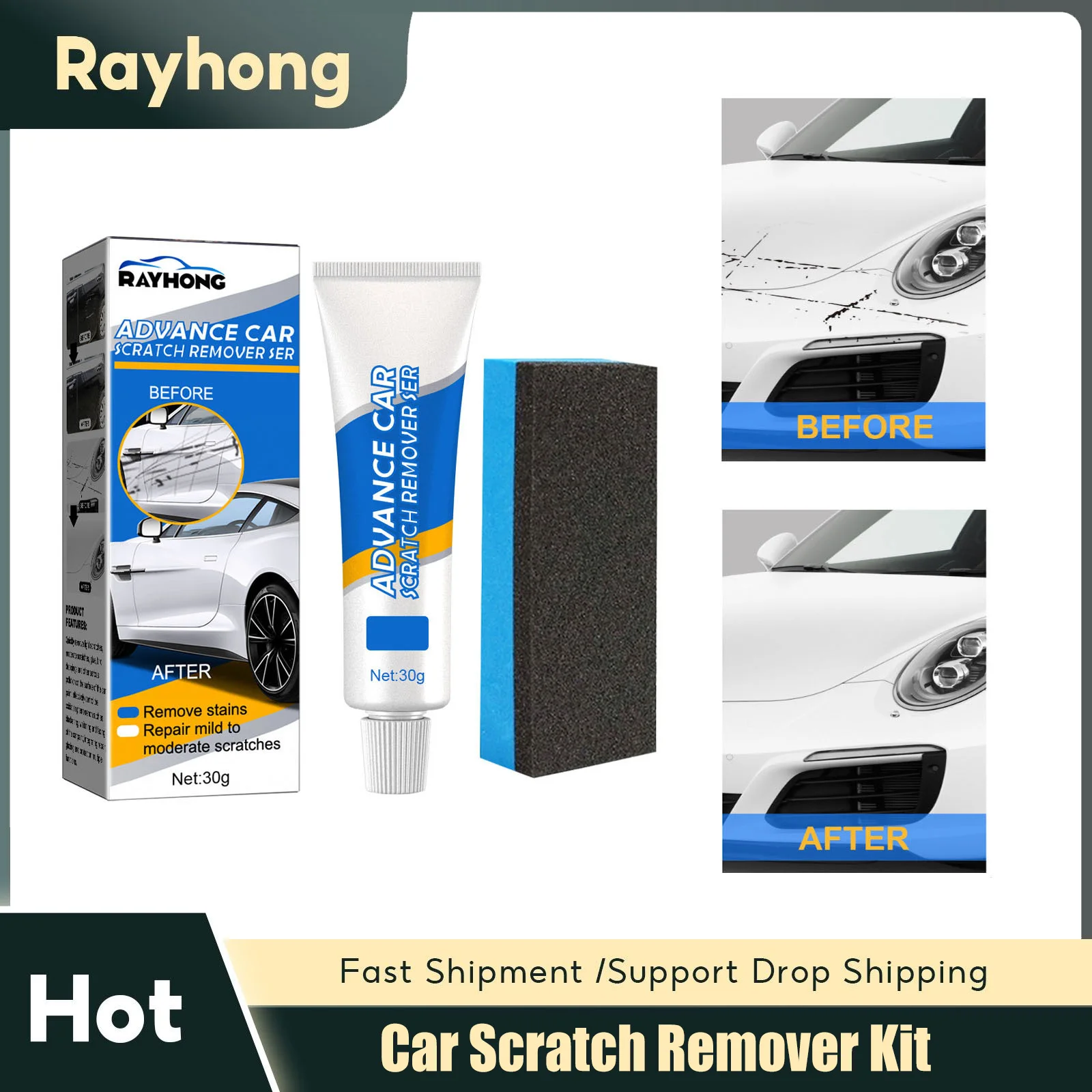 Car Scratch Remover Kit For Body Paint Scratches Repair Polishing Grinding Paste Styling Wax Scratch Cream Auto Care Accessories
Car Scratch Remover Kit For Body Paint Scratches Repair Polishing Grinding Paste Styling Wax Scratch Cream Auto Care Accessories