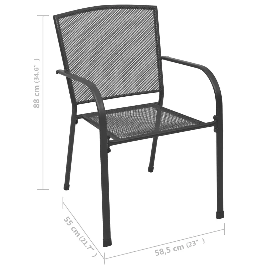 Outdoor Patio Chairs Deck Porch Outside Furniture Set Balcony Lounge Chair Decor 4 pcs Mesh Design Anthracite Steel
Outdoor Patio Chairs Deck Porch Outside Furniture Set Balcony Lounge Chair Decor 4 pcs Mesh Design Anthracite Steel