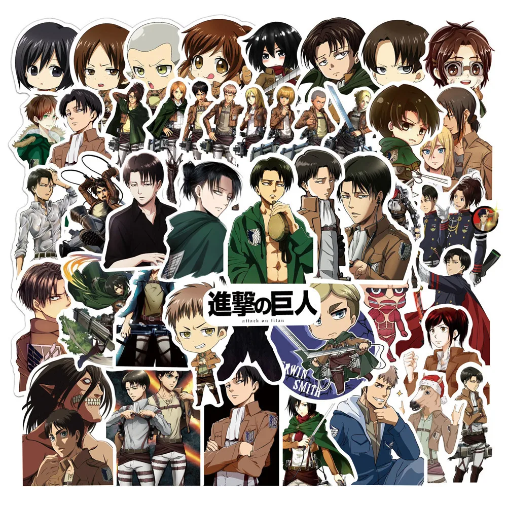 50pcs New Attack on Titan Stickers Luggage Compartment Notebook Guitar Skateboard Stickers Anime Stickers Cute Laptop Skin
50pcs New Attack on Titan Stickers Luggage Compartment Notebook Guitar Skateboard Stickers Anime Stickers Cute Laptop Skin