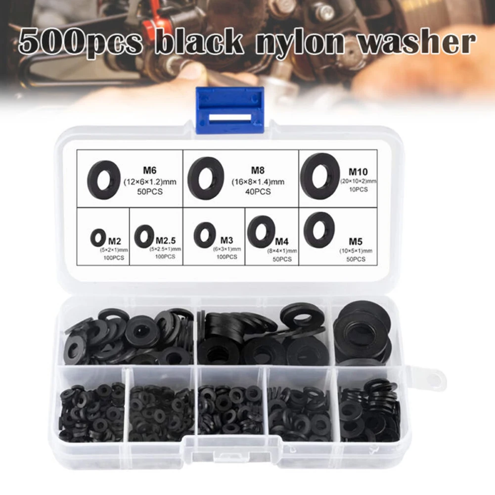 500Pcs Nylon Rubber Flat Ring Washer Seal Hose Gaskets Metric Bolt Srew Kit M2-M10 Repair Washer Furniture Gasket Accessories
500Pcs Nylon Rubber Flat Ring Washer Seal Hose Gaskets Metric Bolt Srew Kit M2-M10 Repair Washer Furniture Gasket Accessories