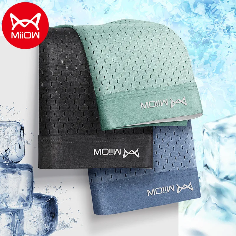 MiiOW 3pcs Men's Mesh Ice Silk Underwear Seamless Breathable Quick-dry Men Panties AAA Graphene Antibacterial Male Underpants
MiiOW 3pcs Men's Mesh Ice Silk Underwear Seamless Breathable Quick-dry Men Panties AAA Graphene Antibacterial Male Underpants