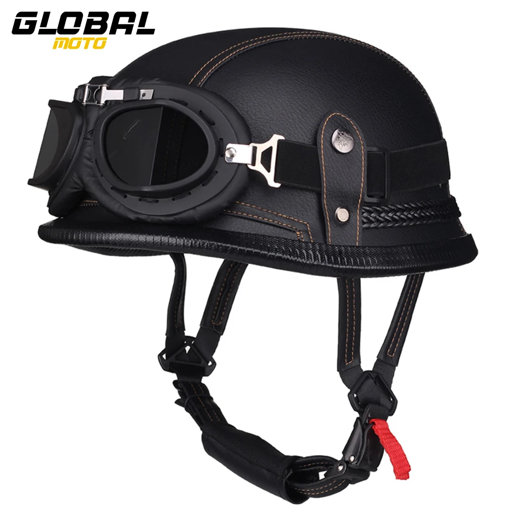 PU Leather Motorcycle Helmet Men Women Casco Moto Retro Vintage Cruiser Chopper Scooter Racing And Cycling Safety Helmet M-XL
PU Leather Motorcycle Helmet Men Women Casco Moto Retro Vintage Cruiser Chopper Scooter Racing And Cycling Safety Helmet M-XL