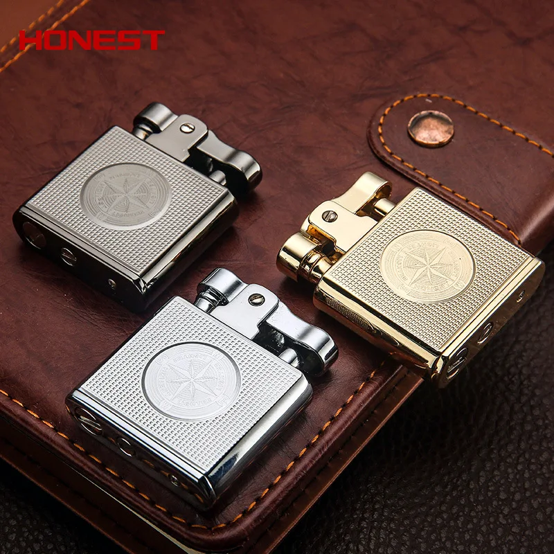HONEST Creative Personality Flint Grinding Wheel Lighter Metal Kerosene Lighter Fashion Pattern Mens Gift Cigarette Accessories 
HONEST Creative Personality Flint Grinding Wheel Lighter Metal Kerosene Lighter Fashion Pattern Mens Gift Cigarette Accessories
