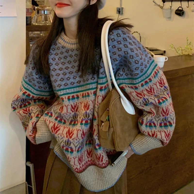 Autumn Winter French Retro Jacquard Soft Glutinous Sweater Women 2023 Long Sleeve Knitted Bottoming Shirt Fashion Tops Female
Autumn Winter French Retro Jacquard Soft Glutinous Sweater Women 2023 Long Sleeve Knitted Bottoming Shirt Fashion Tops Female
