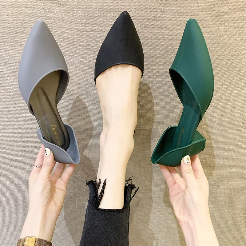 Ladies High Heels Sandals PVC Solid Color Pointed Middle Thick Shallow Mouth Non Slip Casual Shoes
Ladies High Heels Sandals PVC Solid Color Pointed Middle Thick Shallow Mouth Non Slip Casual Shoes