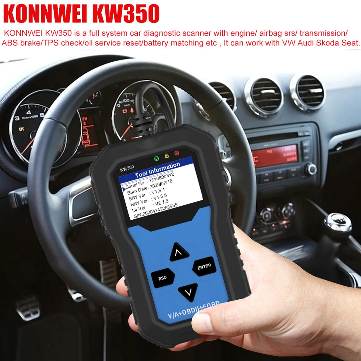 Автомобильный сканер OBD2, портативный автомобильный диагностический инструмент для VAG, сброс автомобиля, подсветильник КА для обслуживания ...
Автомобильный сканер OBD2, портативный автомобильный диагностический инструмент для VAG, сброс автомобиля, подсветильник КА для обслуживания ...