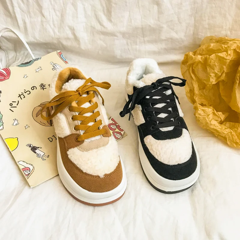 Ins Kawaii Winter Female Tennis Black Sports Shoes On Platform Warm Plush Sneakers Shoes For Women Designer Luxury Flats Brown
Ins Kawaii Winter Female Tennis Black Sports Shoes On Platform Warm Plush Sneakers Shoes For Women Designer Luxury Flats Brown