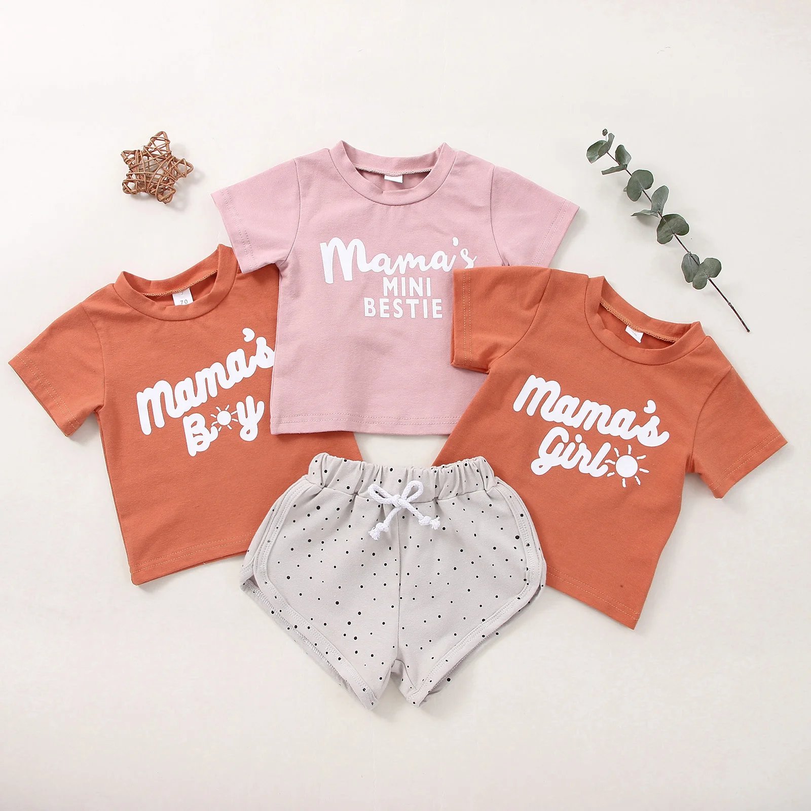 0-24 Months Toddler Baby Summer Clothes 2pcs Set Short Sleeve O-neck Letter Print T-shirt + Dot Pattern Elastic Waist Shorts
0-24 Months Toddler Baby Summer Clothes 2pcs Set Short Sleeve O-neck Letter Print T-shirt + Dot Pattern Elastic Waist Shorts
