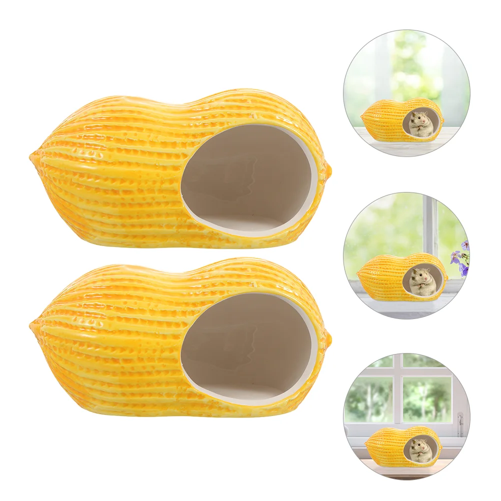 2Pcs Hamster Ceramic Hideout Peanut Shaped Small Mice Cooling House for Chinchillas Mice Sleeping Bed Supplies
2Pcs Hamster Ceramic Hideout Peanut Shaped Small Mice Cooling House for Chinchillas Mice Sleeping Bed Supplies