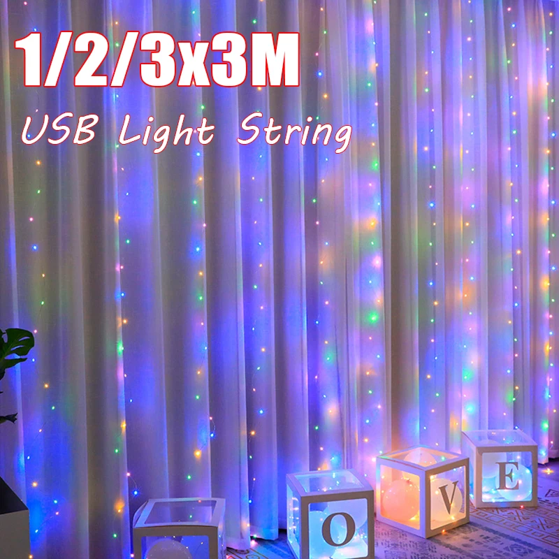 Curtain LED String Lights Christmas Decoration 3m Remote Control Holiday Wedding Fairy Garland Lights for Bedroom Outdoor Home
Curtain LED String Lights Christmas Decoration 3m Remote Control Holiday Wedding Fairy Garland Lights for Bedroom Outdoor Home