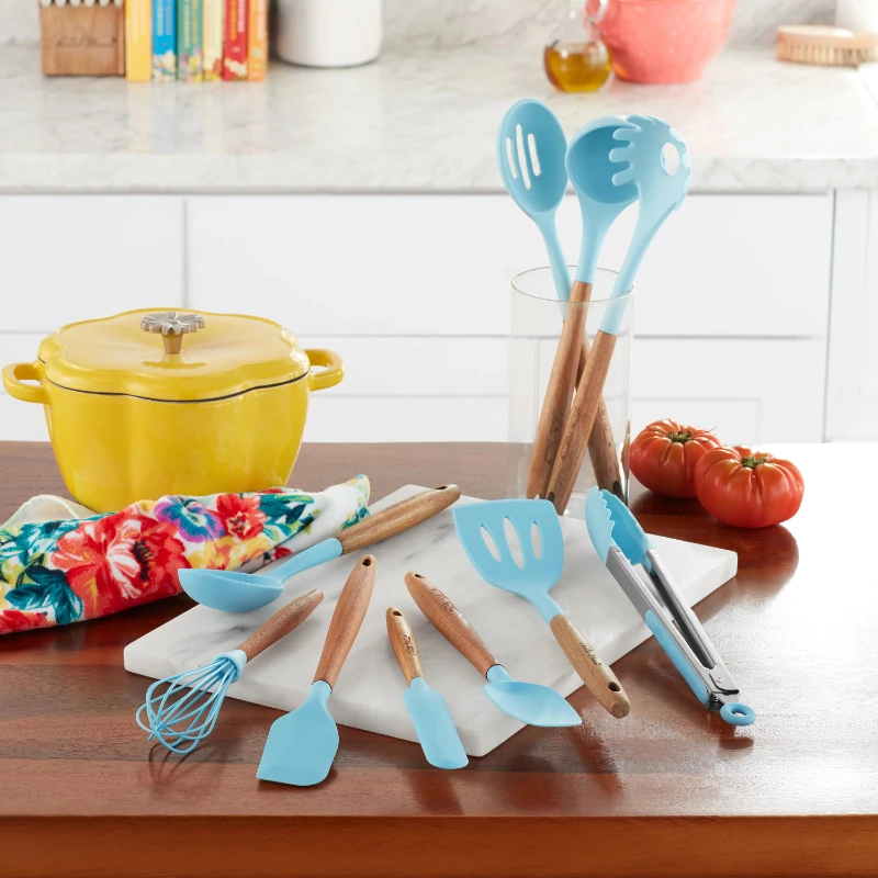 Charming 10-Piece Acacia Wood, Blue Kitchen Utensils Set - Perfect for Home Cooks and Chefs.
Charming 10-Piece Acacia Wood, Blue Kitchen Utensils Set - Perfect for Home Cooks and Chefs.