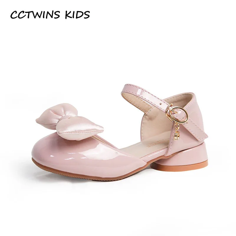 

Girls Shoes 2023 Spring Kids Fashion Mary Jane Patent Princess Dress Dance Party School Student Toddler Bowtie Heel Flats Soft