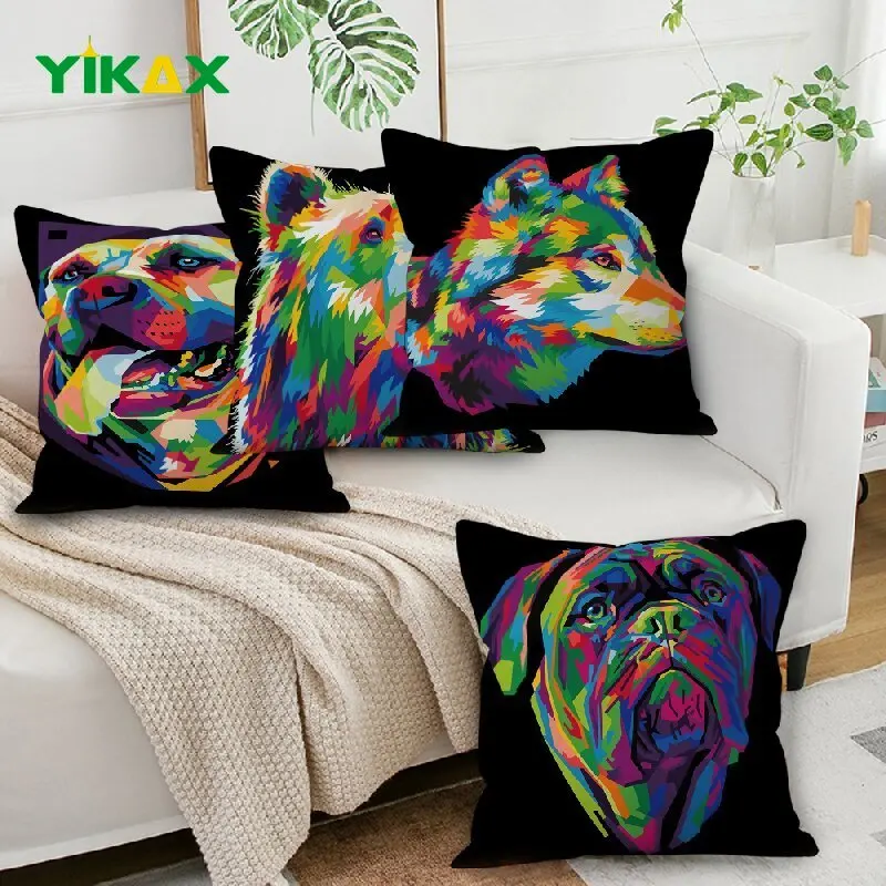AI Creative Illustration Pillowcase Colorful Animal Wolf Bear Dog Pillow Case with Led Light Home Sofa Decorative Cushion Cover
AI Creative Illustration Pillowcase Colorful Animal Wolf Bear Dog Pillow Case with Led Light Home Sofa Decorative Cushion Cover
