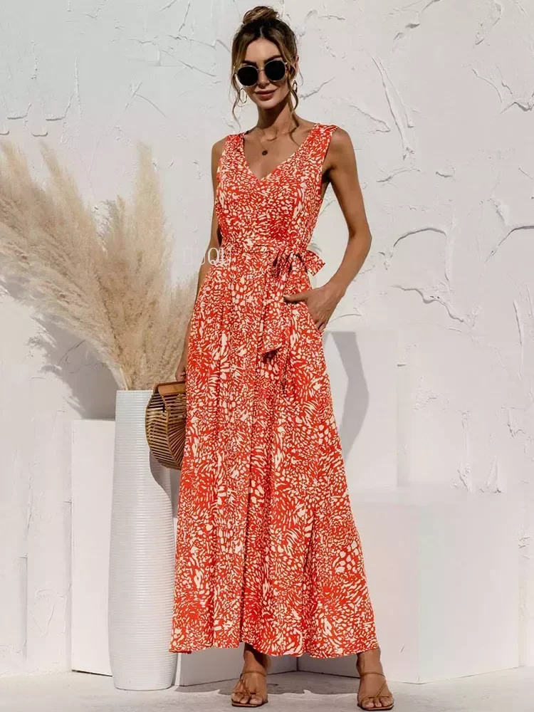 2022 Summer Boho Maxi Dress Women Elegant Party Dresses Ladies V Neck Floral Dress Sleeveless Black Pocket XXL
2022 Summer Boho Maxi Dress Women Elegant Party Dresses Ladies V Neck Floral Dress Sleeveless Black Pocket XXL