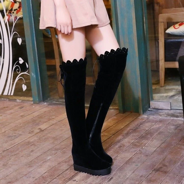 Single Boot Spring and Autumn Winter Over Knee Boots High Tube Boots Frosted Leather Slope Heel High Heel Inner Heightening
Single Boot Spring and Autumn Winter Over Knee Boots High Tube Boots Frosted Leather Slope Heel High Heel Inner Heightening
