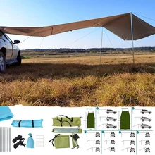 Portable Car Shelter Shade Camping Side Car Roof Top Tent Anti-UV Sunshade Waterproof Awning Parasol Rain Canopy For Suv Jeep