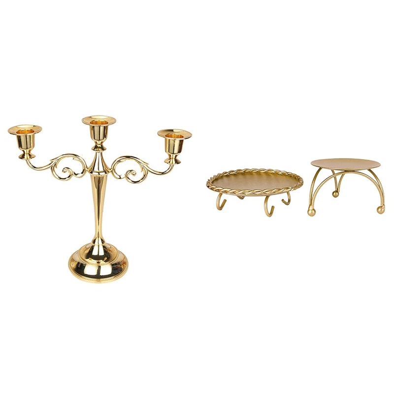 3 Pcs Metal Candelabra Tall Candle Holder Wedding Event Candelabra Candle Stand 26X27cm & 7X4x5cm,9X2.7Cm
3 Pcs Metal Candelabra Tall Candle Holder Wedding Event Candelabra Candle Stand 26X27cm & 7X4x5cm,9X2.7Cm
