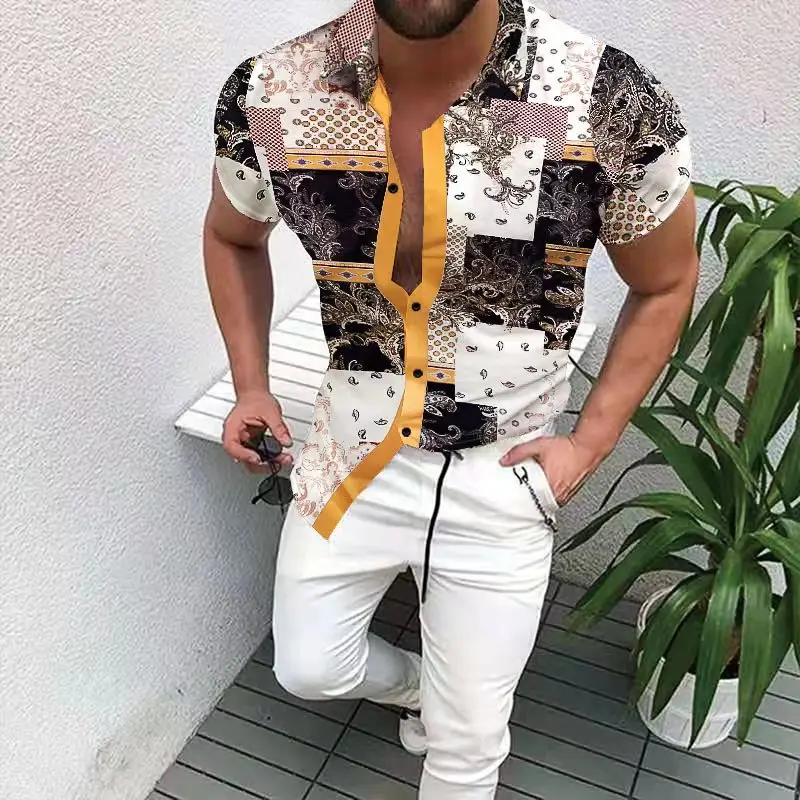 Hot Sale Letter Printing Men's Clothing Casual Fashion Printed Shirt Single-Breasted Cardigan Short Sleeves Shirt Men
Hot Sale Letter Printing Men's Clothing Casual Fashion Printed Shirt Single-Breasted Cardigan Short Sleeves Shirt Men