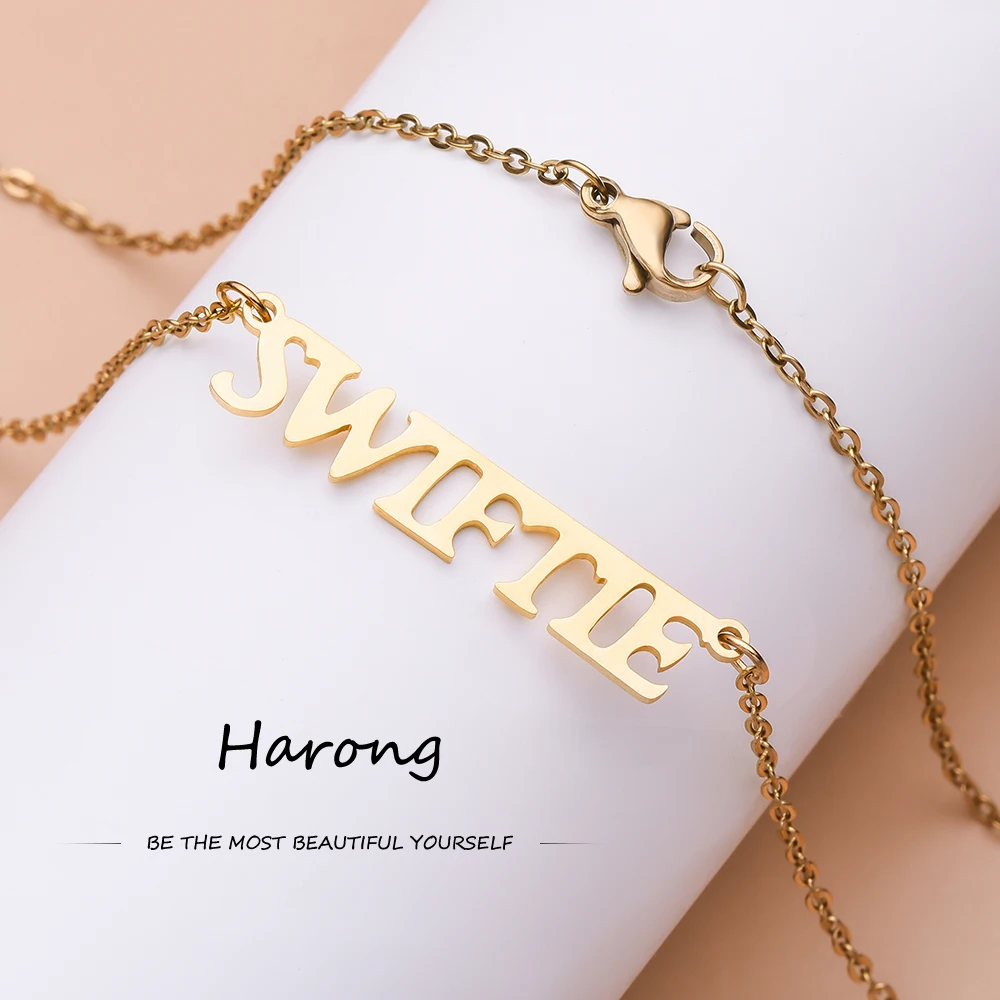 

Harong Taylor the Swift 2023 The Eras Tour Concert Signed Necklace Stainless Steel TS Music Jewelry Gifts for Women Girls Fans