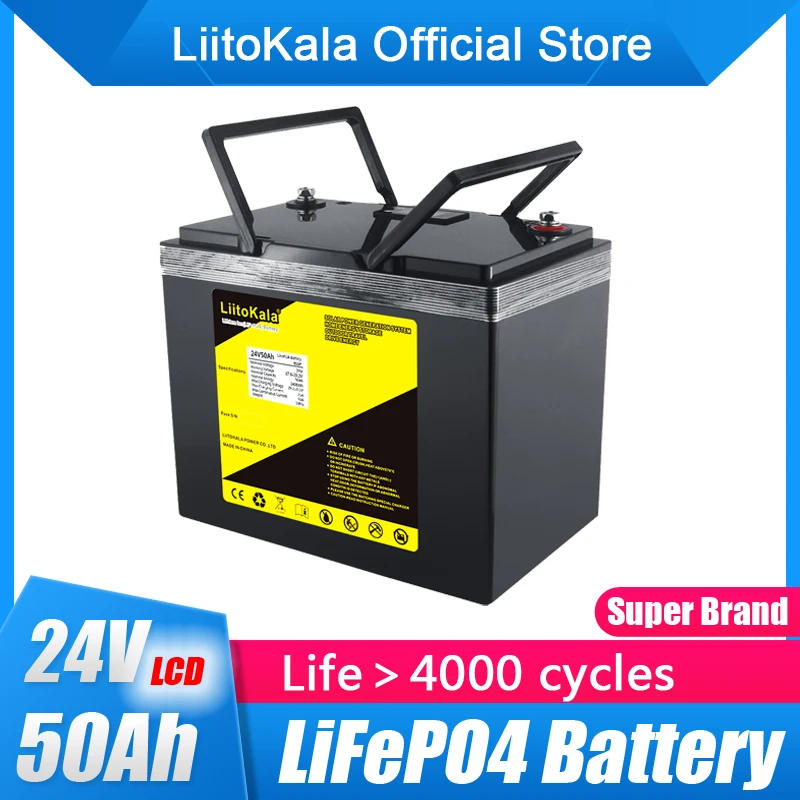 LiitoKala lifepo4 24V 50Ah 60Ah battery pack with 100A BMS for motorcycle solar system ebike power wheelchair electric scooters
LiitoKala lifepo4 24V 50Ah 60Ah battery pack with 100A BMS for motorcycle solar system ebike power wheelchair electric scooters