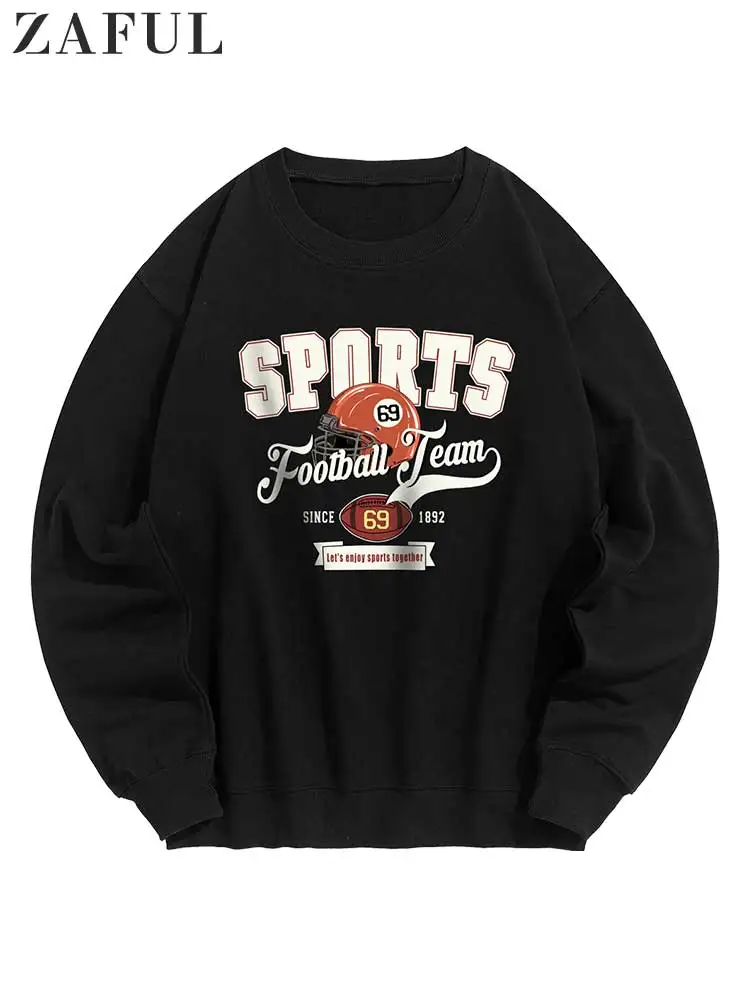 

ZAFUL Cotton Hoodie for Men Blokecore Sweatshirt Vintage Sports Graphic Pullover Autumn Winter O-Neck Streetwear Sweats 2022 NEW