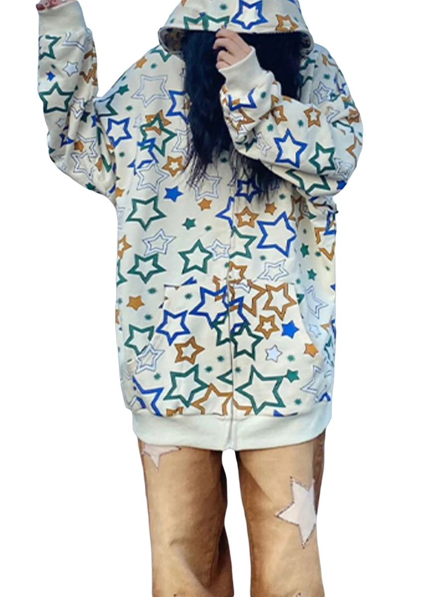 Y2K Oversized Hoodies Sweatshirt for Women Fashion Star Print Zip Up Vintage Harajuku Punk Aesthetic Jacket
Y2K Oversized Hoodies Sweatshirt for Women Fashion Star Print Zip Up Vintage Harajuku Punk Aesthetic Jacket