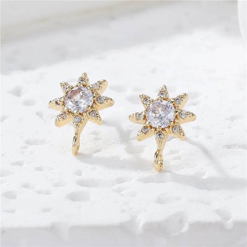 4PCS 9*12MM 14K Gold Color Plated Brass with Zircon Flower Stud Earrings High Quality Diy DIY Jewelry Making Accessories
4PCS 9*12MM 14K Gold Color Plated Brass with Zircon Flower Stud Earrings High Quality Diy DIY Jewelry Making Accessories