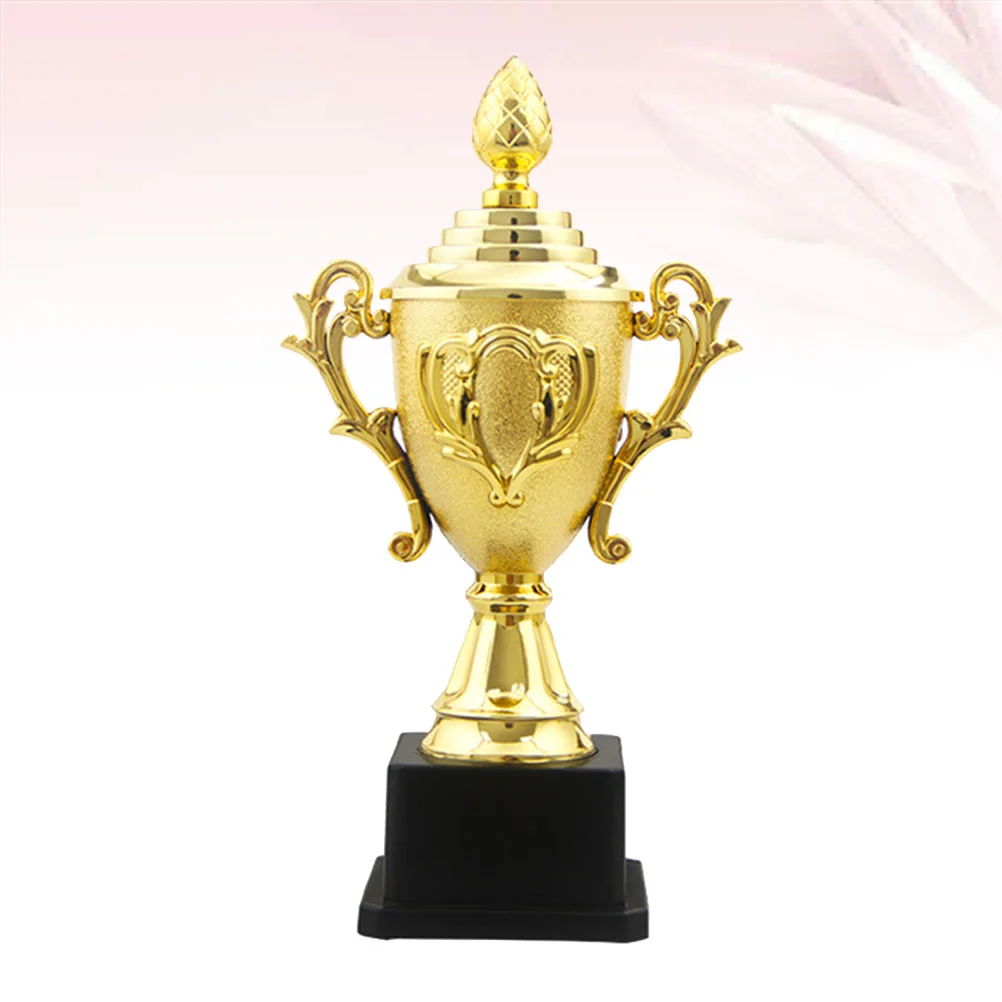 

Золотой 18,5 см мини-трофей награды пластиковые награды Декор соревнования подарки награды трофей с черной основой