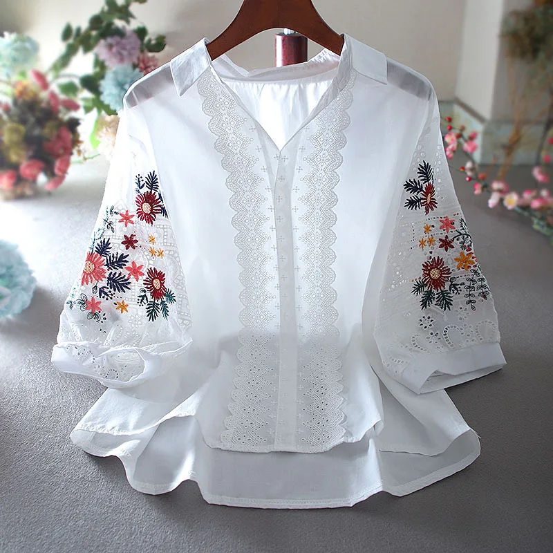 SuperAen 2022 Vintage Summer Flower Printing Lantern Sleeve Short Sleeve V-neck Cotton Hemp Loose Casual Women Shirts
SuperAen 2022 Vintage Summer Flower Printing Lantern Sleeve Short Sleeve V-neck Cotton Hemp Loose Casual Women Shirts
