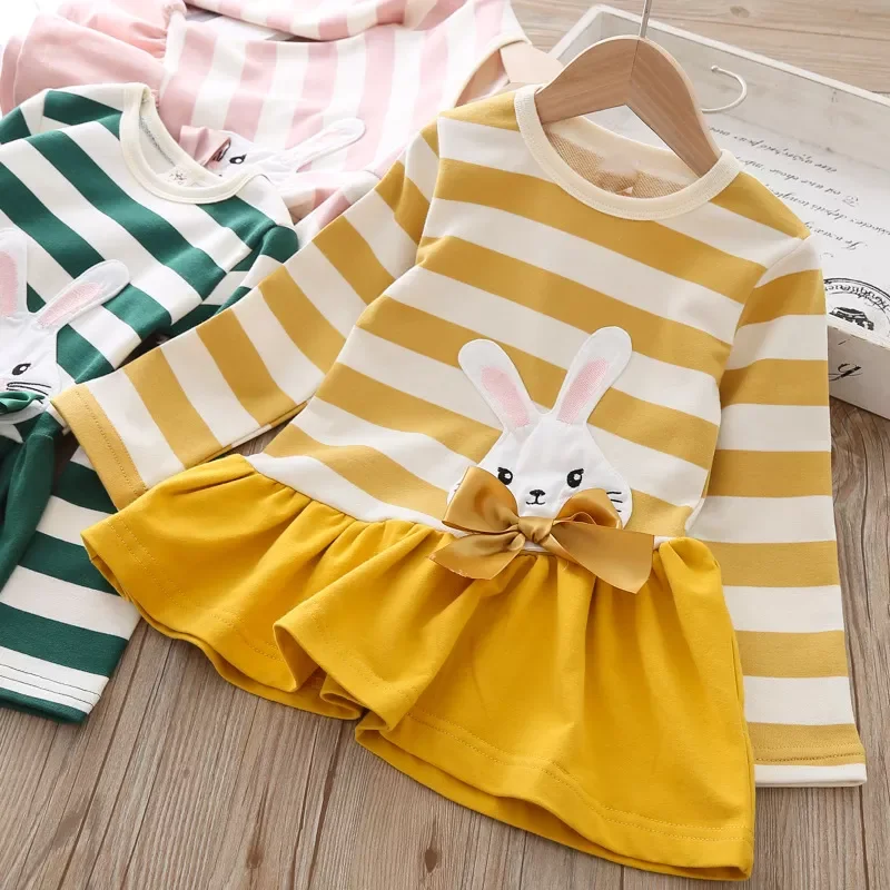Girls Striped Dress 2021 New Spring Autumn Kids Girl Cartoon Bunny Dresses Long Sleeve Rabbit Suits Ruffles Clothing
Girls Striped Dress 2021 New Spring Autumn Kids Girl Cartoon Bunny Dresses Long Sleeve Rabbit Suits Ruffles Clothing