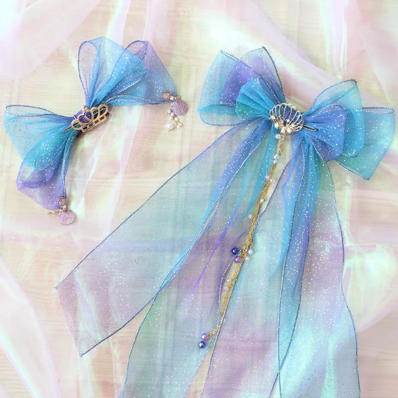 Color Gradient Mermaid Shell Lolita Headwear Girl Edge Clip Hanfu Hair Accessories Bowknot Tassel Top Clip KC Hairpin Sweet Cute
Color Gradient Mermaid Shell Lolita Headwear Girl Edge Clip Hanfu Hair Accessories Bowknot Tassel Top Clip KC Hairpin Sweet Cute