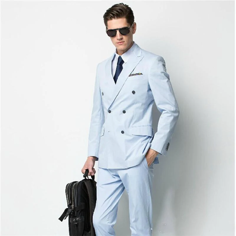 New Costume Double-Breasted Groomsmen Peak Lapel Groom Tuxedos Best Man Suit Mens Wedding Suits Bridegroom (Jacket+Pants)
New Costume Double-Breasted Groomsmen Peak Lapel Groom Tuxedos Best Man Suit Mens Wedding Suits Bridegroom (Jacket+Pants)