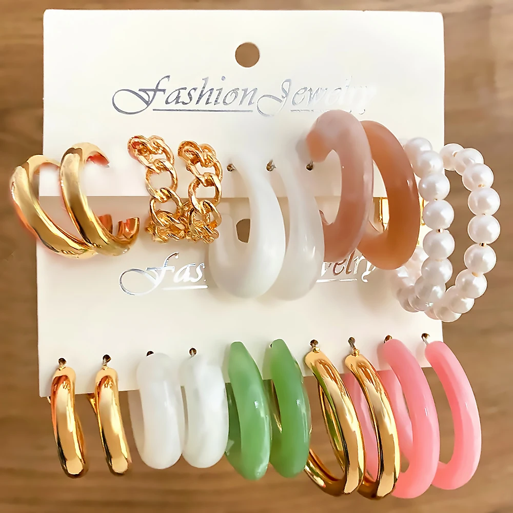 FNIO Cute Acrylic Earrings Set For Women Girls Fashion Sweet Colorful Resin Drop Earrings Set of Earrings Party Jewelry
FNIO Cute Acrylic Earrings Set For Women Girls Fashion Sweet Colorful Resin Drop Earrings Set of Earrings Party Jewelry