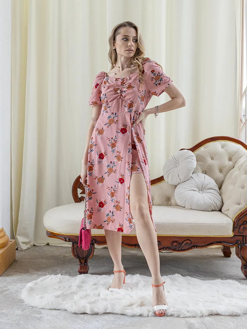 Short Sleeve High Slit Chiffon Midi Dress Women Red White Blue Pink Floral Beach Dress Sexy Summer Long Dresses For Women 2023
Short Sleeve High Slit Chiffon Midi Dress Women Red White Blue Pink Floral Beach Dress Sexy Summer Long Dresses For Women 2023