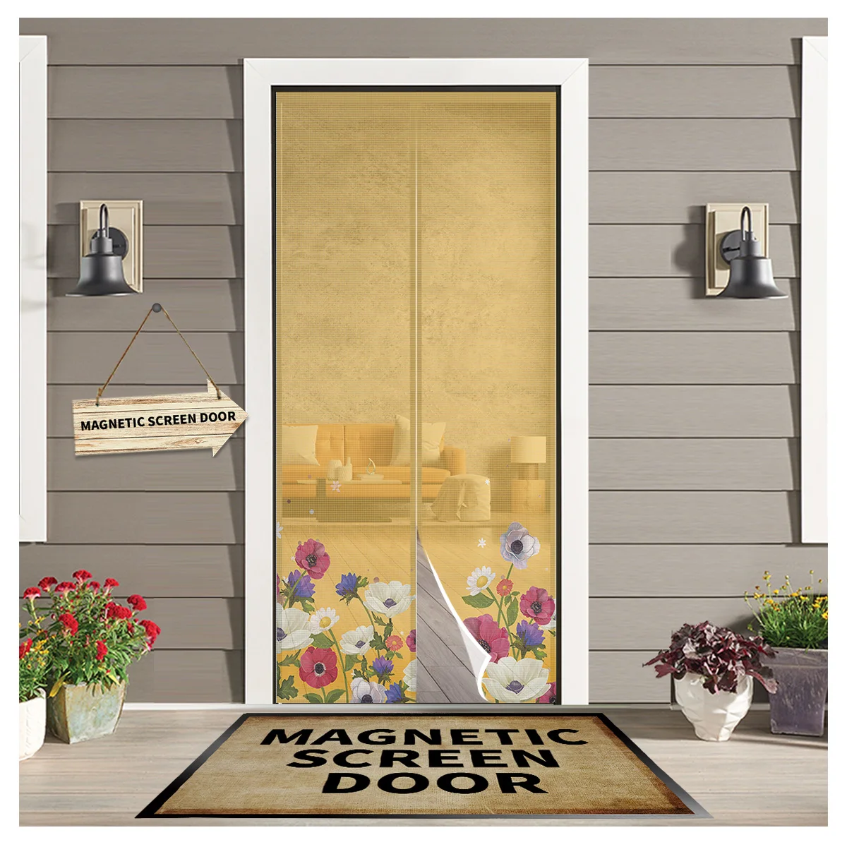 Flower Yellow Background Summer Magnetic Anti-mosquito Screen Door Curtains Automatic Closing Kitchen Curtains Home
Flower Yellow Background Summer Magnetic Anti-mosquito Screen Door Curtains Automatic Closing Kitchen Curtains Home
