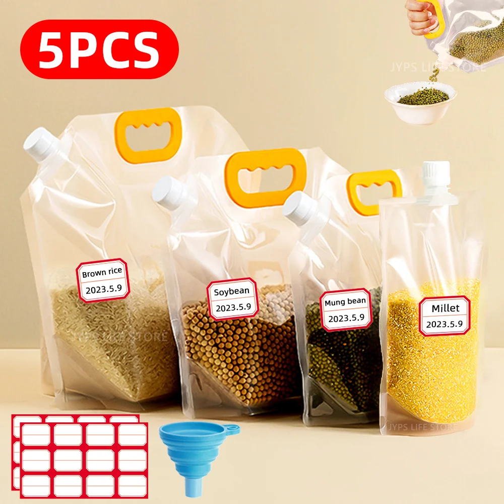 1/5Pcs Grains Sealed Bag Cereal Containers Moisture-Proof And Insect-Proof Transparent Food Grade Storage Bag Kitchen Organizer
1/5Pcs Grains Sealed Bag Cereal Containers Moisture-Proof And Insect-Proof Transparent Food Grade Storage Bag Kitchen Organizer