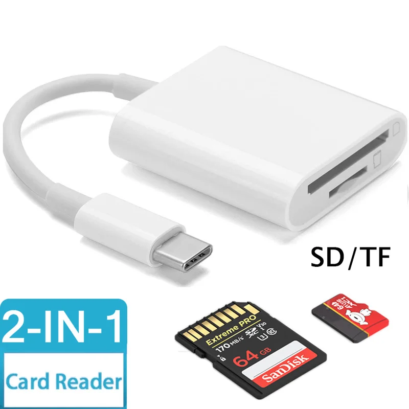SD/TF Card Reader Adapter 2 In 1 Memory Cardreader Type C Port for Samsung Xiaomi OTG USB-C Smart Data Transmission Card Reader
SD/TF Card Reader Adapter 2 In 1 Memory Cardreader Type C Port for Samsung Xiaomi OTG USB-C Smart Data Transmission Card Reader