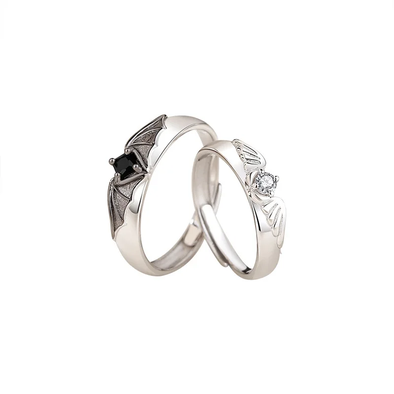 Lovers Rings Silver Angle and Demon Wings Couple Ring Adjustable Fashion Jewelry Wedding Date Love Rings
Lovers Rings Silver Angle and Demon Wings Couple Ring Adjustable Fashion Jewelry Wedding Date Love Rings