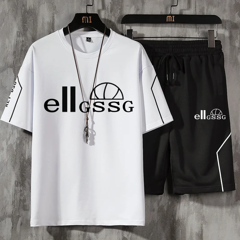 Men's T-shirt + Shorts Set New Summer Breathable Casual T Shirts Sport Suit Simple Letter Printed Male Short Sleeve Tees Sets 
Men's T-shirt + Shorts Set New Summer Breathable Casual T Shirts Sport Suit Simple Letter Printed Male Short Sleeve Tees Sets