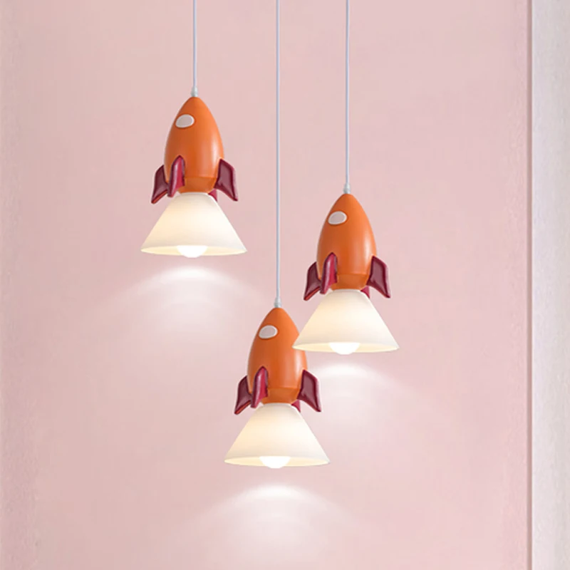 Cute Rocket Lamp Chandelier for Children Room Bedroom Pendant Light Kid Bedside Ceiling Hanging Fixtures LED Lighting Decoration
Cute Rocket Lamp Chandelier for Children Room Bedroom Pendant Light Kid Bedside Ceiling Hanging Fixtures LED Lighting Decoration