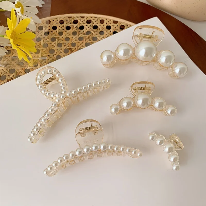 Elegant Transparent Pearl Acrylic Shark Clip Styling Hair Clips for Women Girls pin Accessories
Elegant Transparent Pearl Acrylic Shark Clip Styling Hair Clips for Women Girls pin Accessories