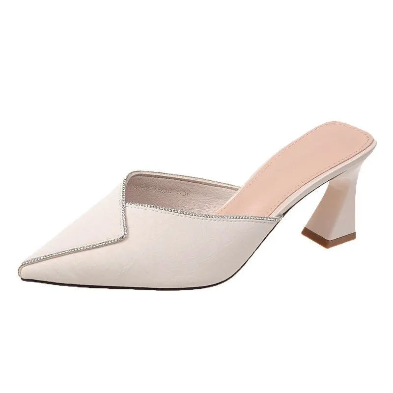 Slippers Women New Chain Mules Rhinestone Pointed Toe Ladies Striped Summer Fashion High Heel Sandals Footwear Zapatos De Mujer
Slippers Women New Chain Mules Rhinestone Pointed Toe Ladies Striped Summer Fashion High Heel Sandals Footwear Zapatos De Mujer