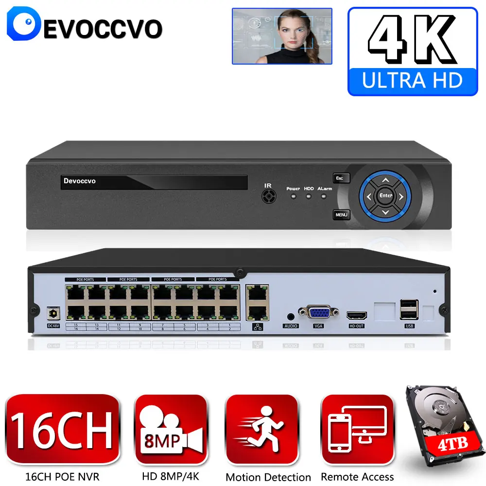 H.265 CCTV NVR 16CH POE 4K Video Surveillance Recorder for IP Camera System Face Detection 16Channel POE NVR Recorder 8MP XMEYE
H.265 CCTV NVR 16CH POE 4K Video Surveillance Recorder for IP Camera System Face Detection 16Channel POE NVR Recorder 8MP XMEYE